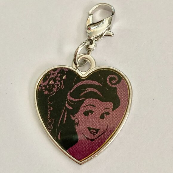 Vintage Disney Princess Belle Beauty & the Beast Heart Clip On Charm Zipper Pull - Picture 3 of 8